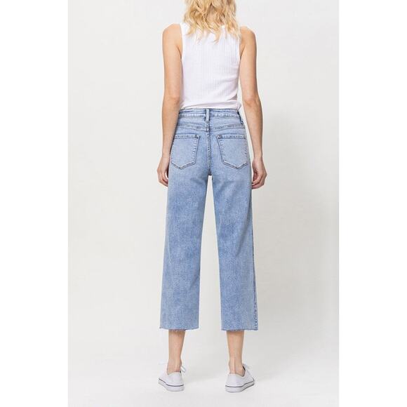 Vervet by Flying Monkey Super High Rise Crop Wide Leg Jeans - V2944 - Size 30 - Picture 6 of 10